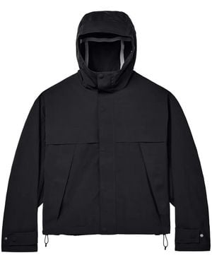 Purple Brand Leather Hooded Jacket - Black