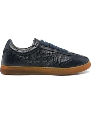 Corneliani Leather Low-Top Trainers - Black