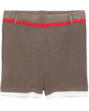 Siedres Marthe Lace-Trim Shorts - Brown