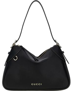 Gucci Medium Leather Shoulder Bag - Black