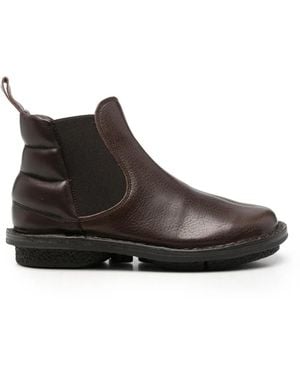 Trippen Quilted-Panel Leather Ankle Boots - Brown