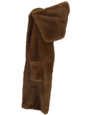 BB COUTURE Faux-Fur Hooded Scarf - Brown