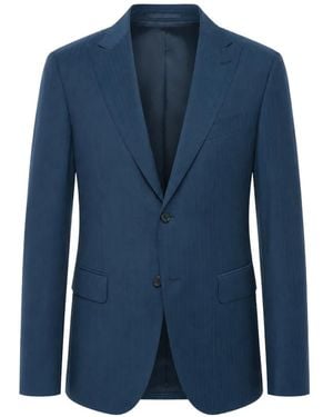 Corneliani Pinstripe Single-Breasted Blazer - Blue