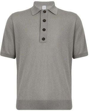 Eleventy Short-Sleeve Button Polo Shirt - Grey