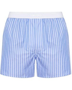 Tom Ford Boxershorts Met Verticale Streep - Blauw