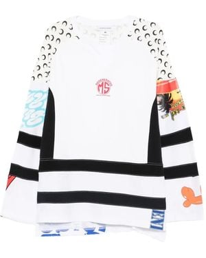 Marine Serre Regenerated Graphic-Print Hockey Jersey - White