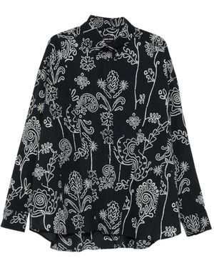 Giorgio Armani Fancy Printed Shirt Jacket - Black