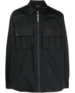 Balmain Utility-Hemd Mit Reißverschluss - Schwarz