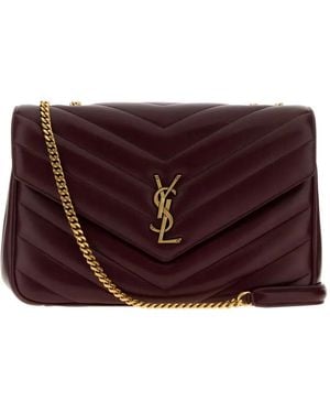 Saint Laurent Gewatteerde Schoudertas - Paars