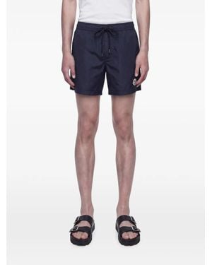 Moncler Costume Da Bagno Con Logo - Blu