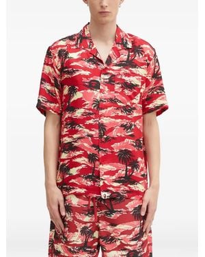 A Bathing Ape Palm-Print Pocket Shirt - Red