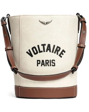 Zadig & Voltaire Logo-Print Bucket Bag - White