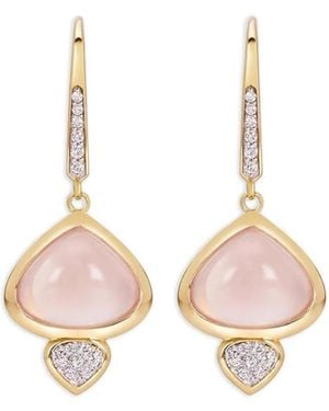 Marina B 18K Trisolina Quartz And Diamond Earrings - Pink