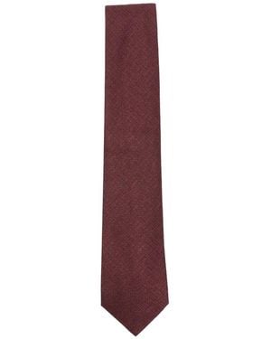 Canali Textured-Weave Silk Tie - Purple