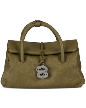 Zanellato Small Dott Roll-Top Handle Tote Bag - Green