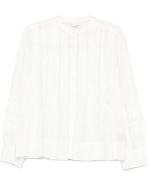 Marc O' Polo Pleated Button-Up Blouse - White