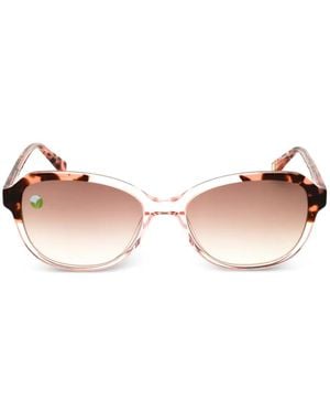 Anne Klein Tortoiseshell-Effect Oval-Frame Sunglasses - Pink