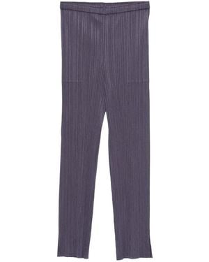 Pleats Please Issey Miyake Pleated Split Trousers - Blue