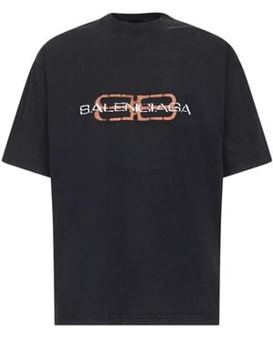 Balenciaga Bb Icon Stencil T-Shirt Medium Fit - Schwarz