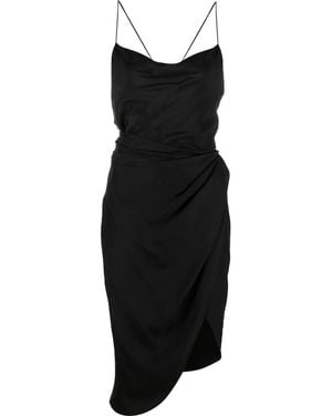 GAUGE81 Shiroi Draped Silk Asymmetric Dress - Black