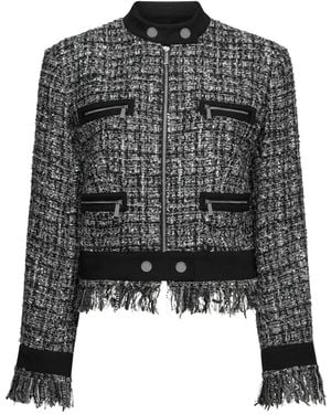KARL LAGERFELD Fringed-Edges Jacket - Black