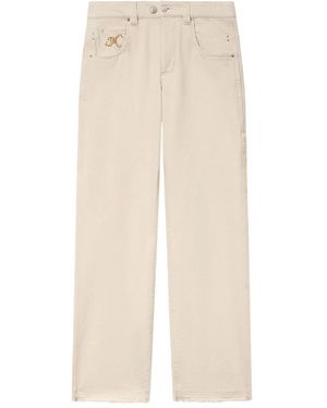 Isabel Marant Jeyda Straight Broek Met Borduurwerk - Naturel