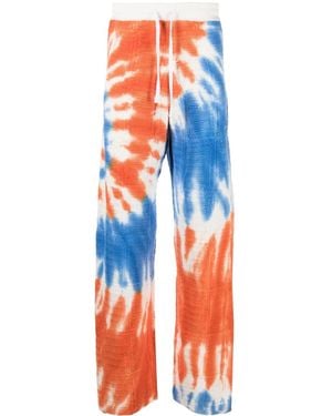 Marcelo Burlon Tie-Dye Macramé Trousers - Arancione