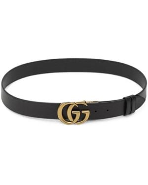 Gucci Double G Leather Belt - Black