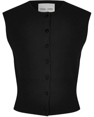 Samsøe & Samsøe Buttoned Crew-Neck Waistcoat - Black