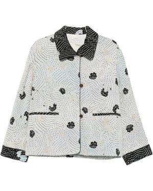 forte_forte Veste À Fleurs Brodées - Blanc