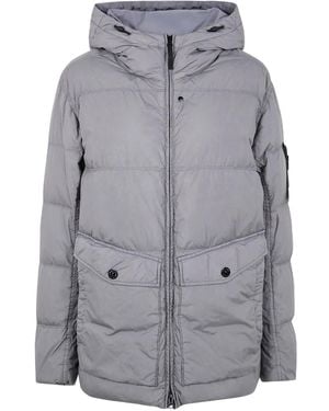 Stone Island Compass-badge puffer jacket - Grau