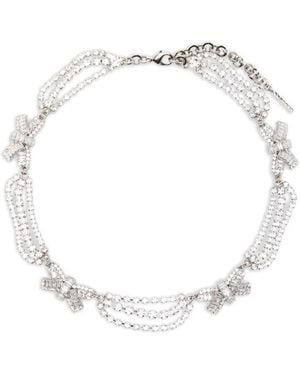 Alessandra Rich Collar Con Detalle De Lazo - Blanco