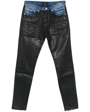 Purple Brand Beschichtete Jeans mit offenem Saum - Grau