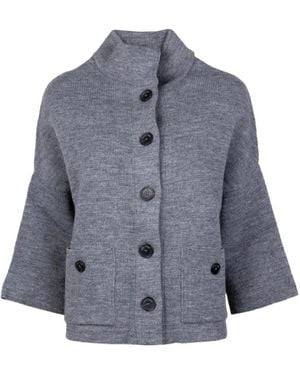 Vicario Cinque Button-Up Knitted Cardigan - Gray