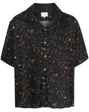 Rhude Abstract-Print Logo-Embroidered Shirt - Black