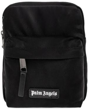 Palm Angels Logo-Patch Messenger Bag - Black