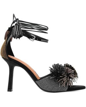 Kurt Geiger 90Mm Pom Pom Embellished Ankle-Tie Sandals - Black