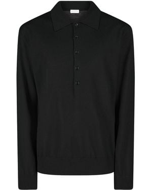 Dries Van Noten Buttoned Polo Shirt - Black