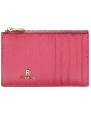 Furla Medium Camelia Leather Card Holder - Pink