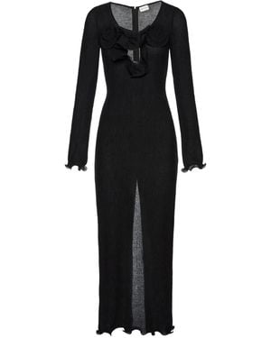 Magda Butrym Kleid Mit Blumenapplikation - Schwarz