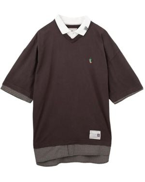 Maison Mihara Yasuhiro Layered-Design V-Neck T-Shirt - Brown