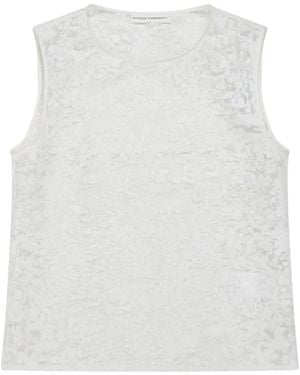 Niccolò Pasqualetti Devoré-Effect Sleeveless Top - White