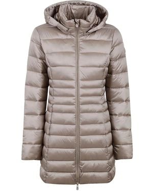 Save The Duck Hooded Quilted Coat - Grey