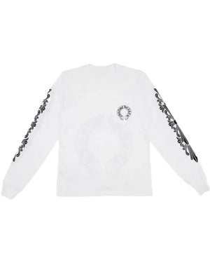 Chrome Hearts T-Shirt Floral Horseshoe - Blanc