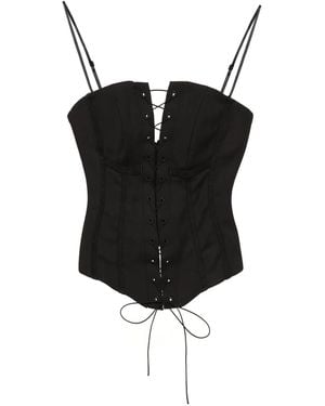MISBHV Lara Lace-Up Top - Black