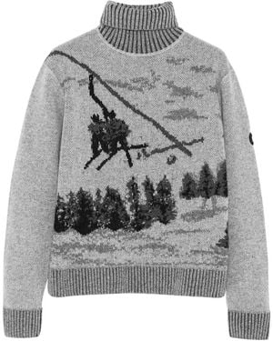 Yves Salomon Jacquard Knit Jumper - Grey