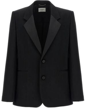 Saint Laurent Grain De Poudre Wool Blazer - Black