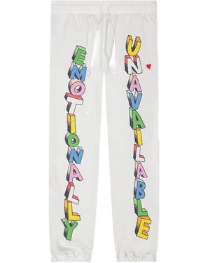 Emotionally Unavailable Pantalon De Jogging Wordplay - Blanc