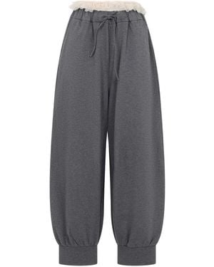 Simone Rocha Ruffle Waist Sweatpants - Gray