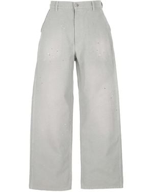 Maison Margiela Pantalon Ample À Effet Taches De Peinture - Gray